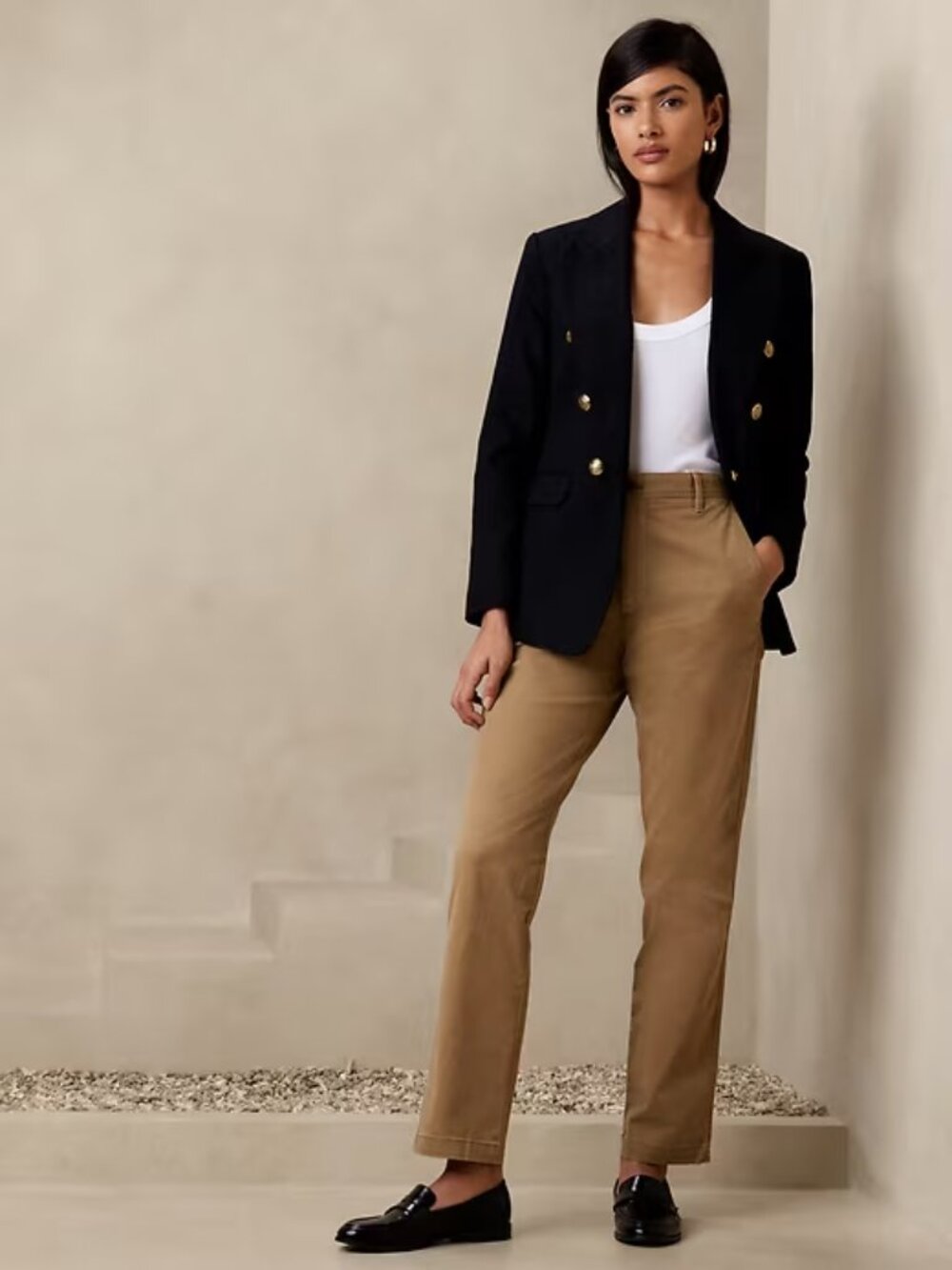 New Banana Republic High Rise Chino Tan Whiskey Khaki Size 18